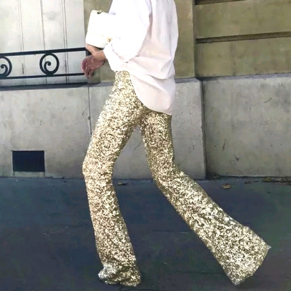 zara sequin leggings
